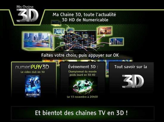 numericable ma chaine 3D