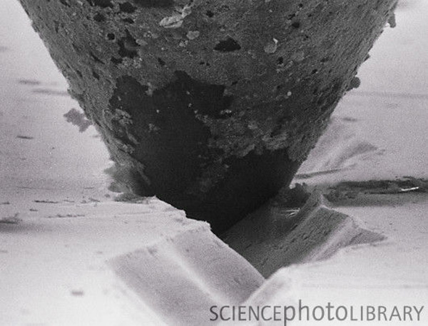 vinyle sillon microscope diamant