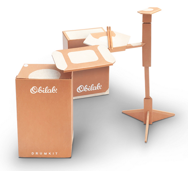 Obilab drumkit batterie carton transportable leger