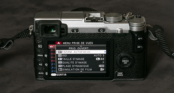 Fujifilm X E2S menus