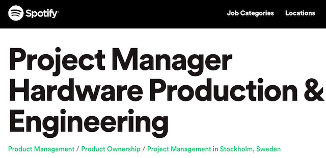 Spotify Project Manager hardware ads title