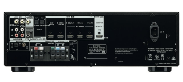 denon avr x250bt connexions