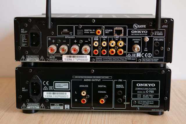 onkyo r n855 c 755 connexions