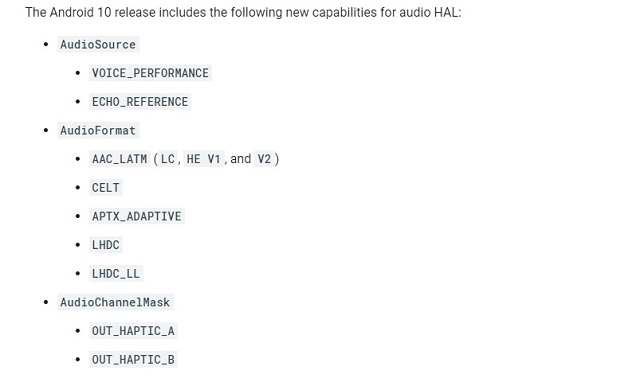 codec android 10