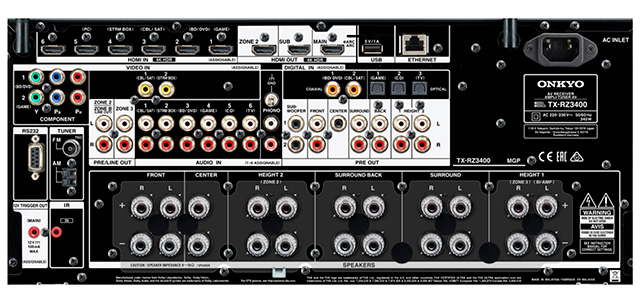 onkyo TX RZ3400 connexions