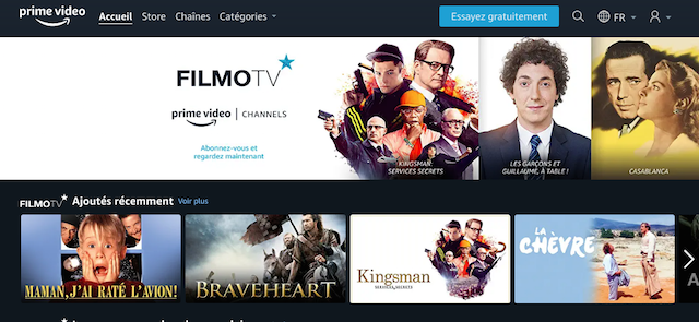 Amazon Prime video channels FilmoTV