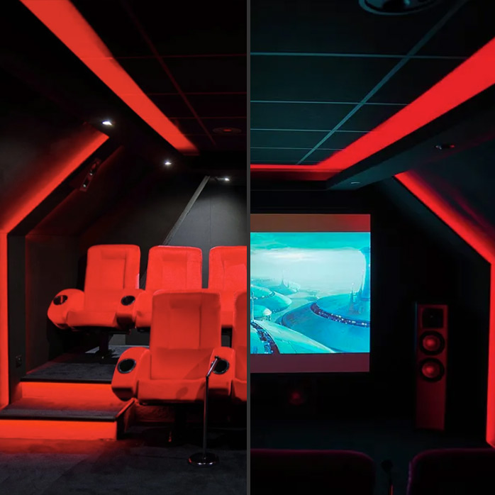 L'installation A/V de la semaine : un home cinema s'est fait sa place sous les combles