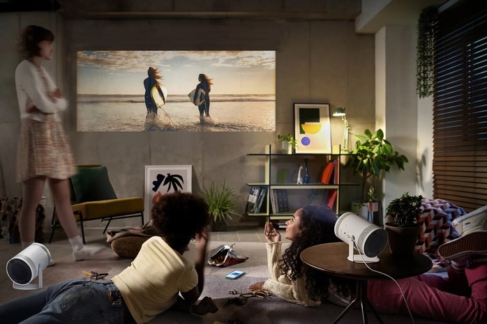 Two Samsung The Freestyle 2023 video projectors to create a picture like in a cinema